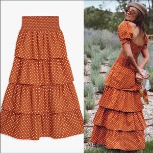 WeWoreWhat Paloma orange maxi skirt